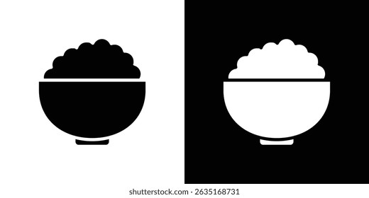 ご飯無料のAi・PNG白黒シルエットイラスト