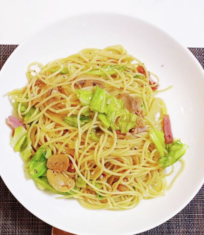 アンチョビペーストでペペロンチーノ