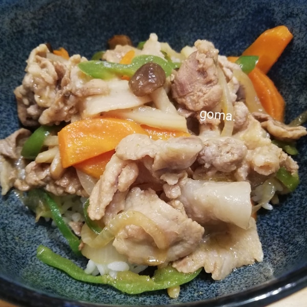 脱野菜炒め！ささっと簡単☆焼肉のタレ豚丼