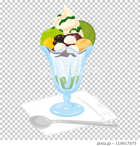 可愛いパフェのイラスト - シンプルなスイーツの素材 - チコデザ