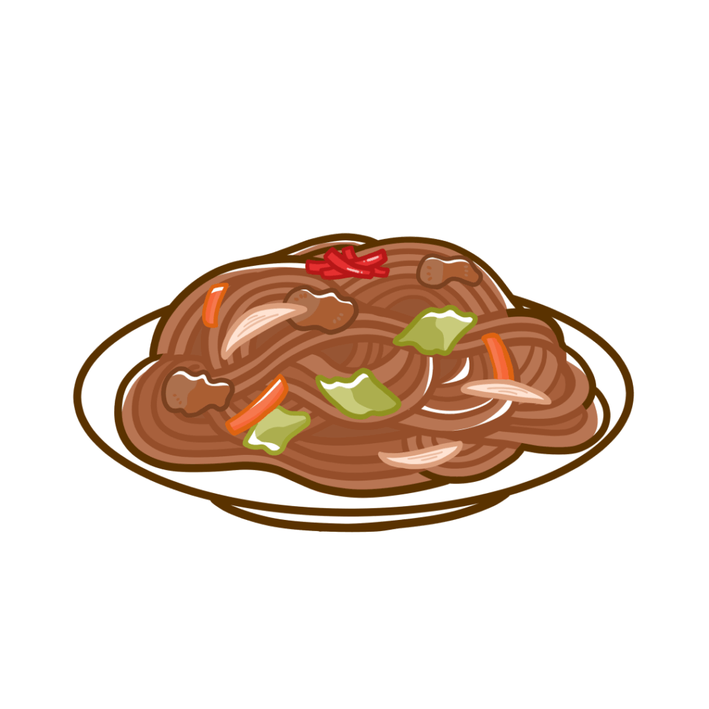 かわいい困る焼きそばのイラスト素材無料ダウンロード IllustCute