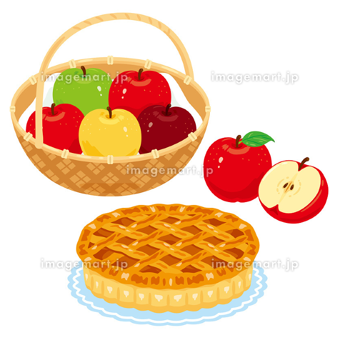 白い背景にアップルパイの伝統的なアメリカのアップルパイのベクターイラストのイラスト素材・ベクター Image 212405351