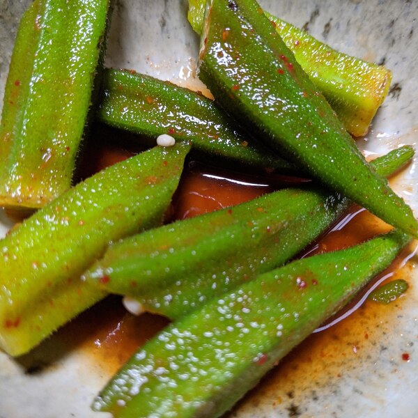 茹でて漬けるだけ！牛角風『☆無限☆塩オクラ』