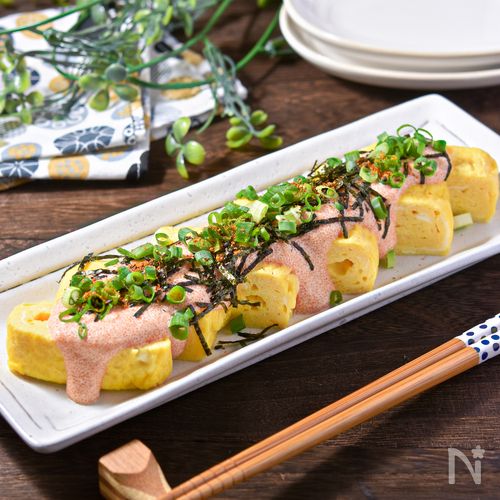 フライパンで簡単お弁当用♡明太だし巻き卵