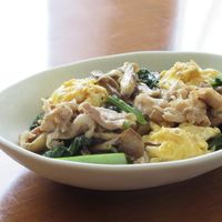 小松菜と舞茸の卵炒め