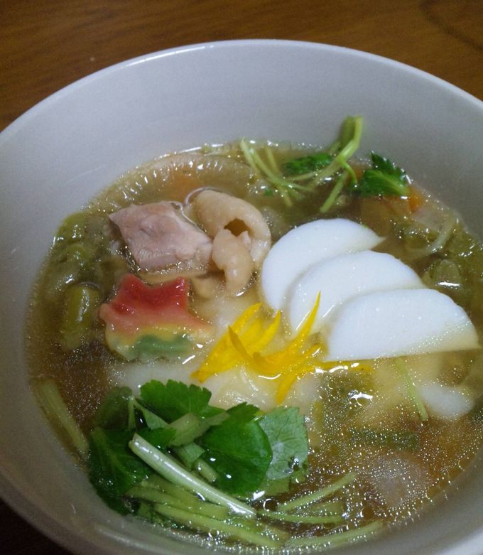 鶏肉と長ねぎの関東風お雑煮