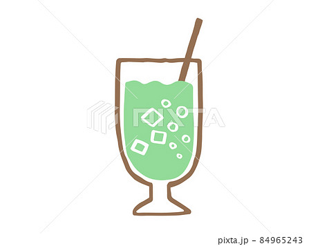 3min メロンソーダイラストができるまでHow to draw Melon soda float illustration