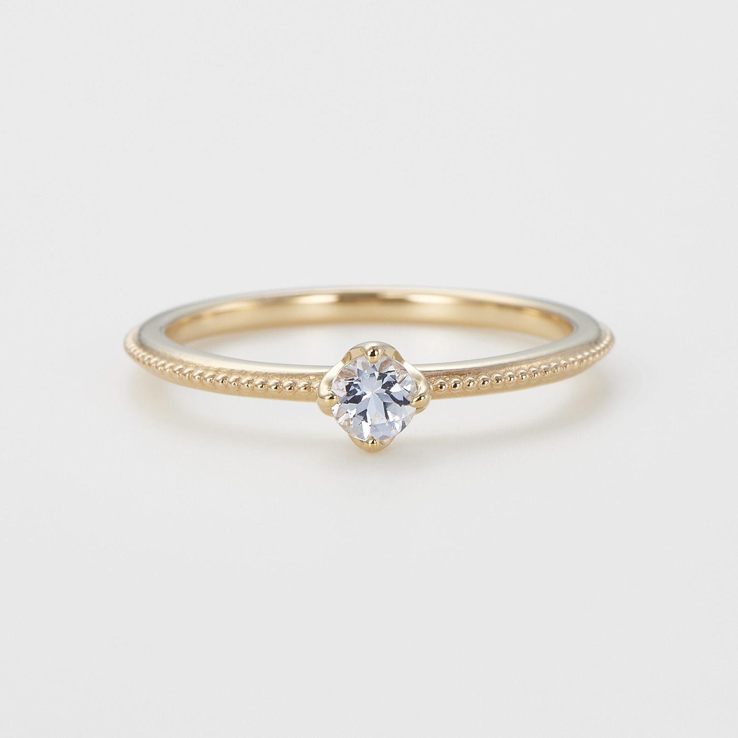 リング 18金ホワイトゴールド アクアマリン Baby Lady