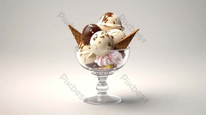 おいしいアイスクリームの 3 D レンダリングされたおいしいリアルなイラスト 背景JPG 無料ダウンロード - Pikbest