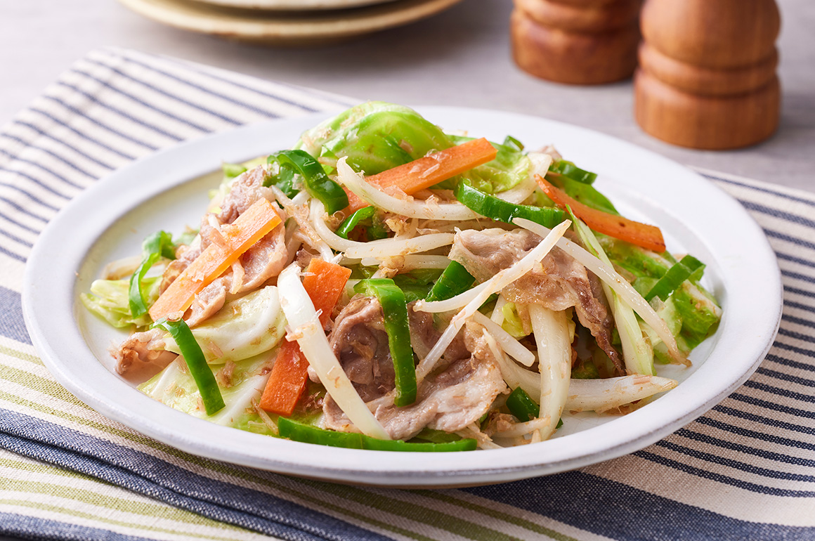 基本の肉野菜炒めのレシピ 作り方：白ごはん.com