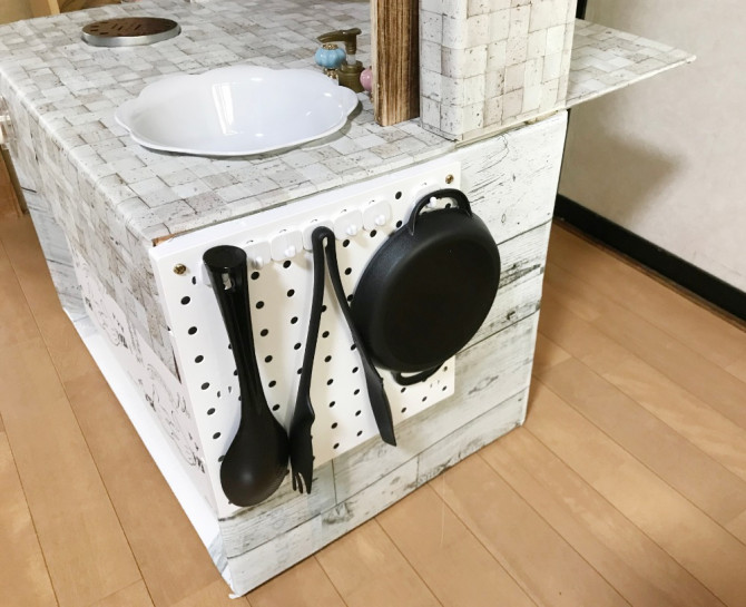 ダンボールキッチンの作り方＊elves＊