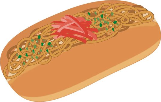 かわいい焼きそばパンイラスト・フリー素材なら「シンテリ」