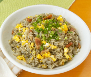 きのことベーコンのバター醤油炒飯