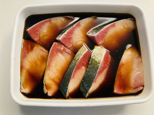 ぶりと長いもの照り焼き