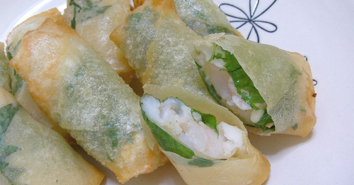 海老とはんぺんのスティック春巻き