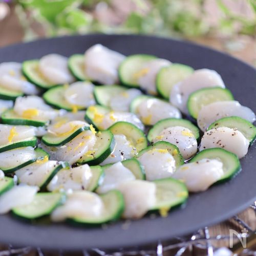 レシピ タコとひらひらズッキーニの♬やみつきカルパッチョ♬ - しにゃごはん blog