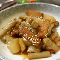 厚揚げこんにゃくごぼうの こってり♡甘辛煮