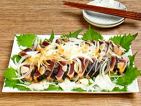 料理長が教えるかつおのたたきのレシピ 切り方・盛りつけ方