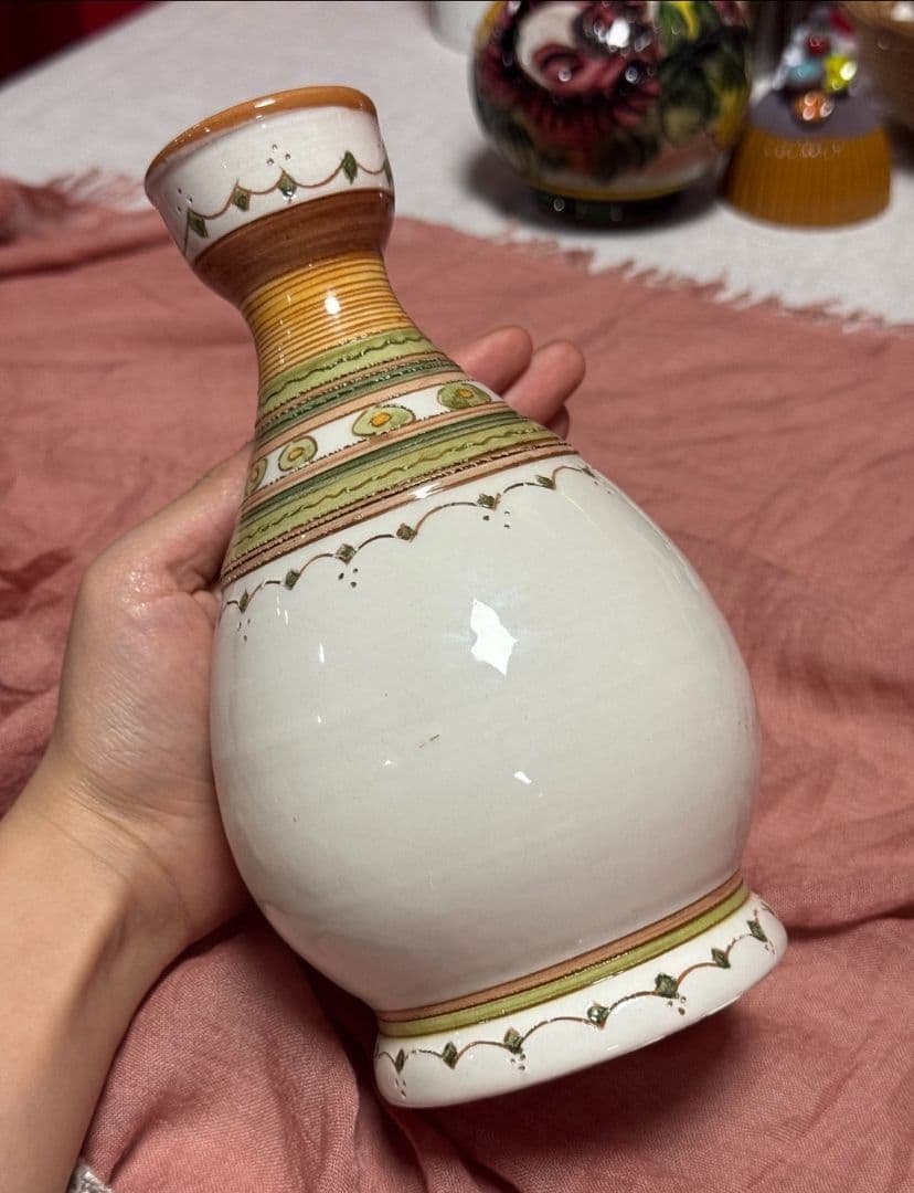 陶芸 手作り陶器 線文花入れ 花入 花瓶 陶芸 手作り陶器 - ショップ ツーもち