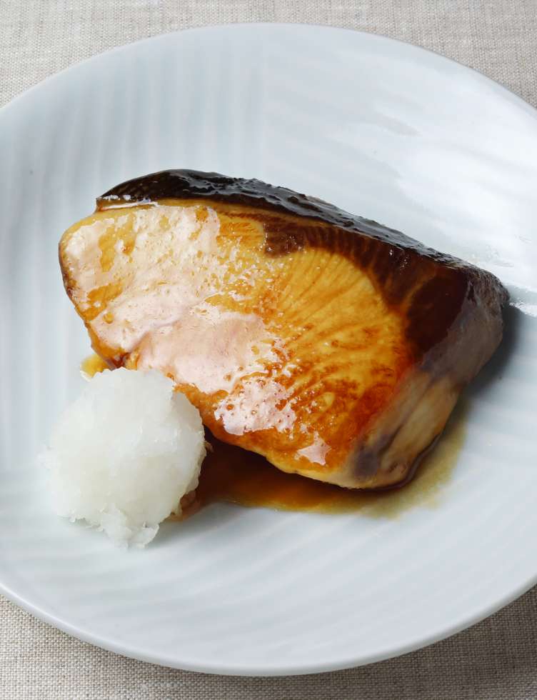 ブリのフライパン焼きねぎ酢かけ