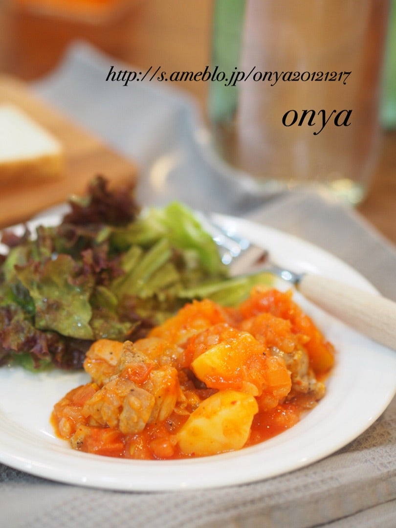 薄切り豚となすのトマト煮