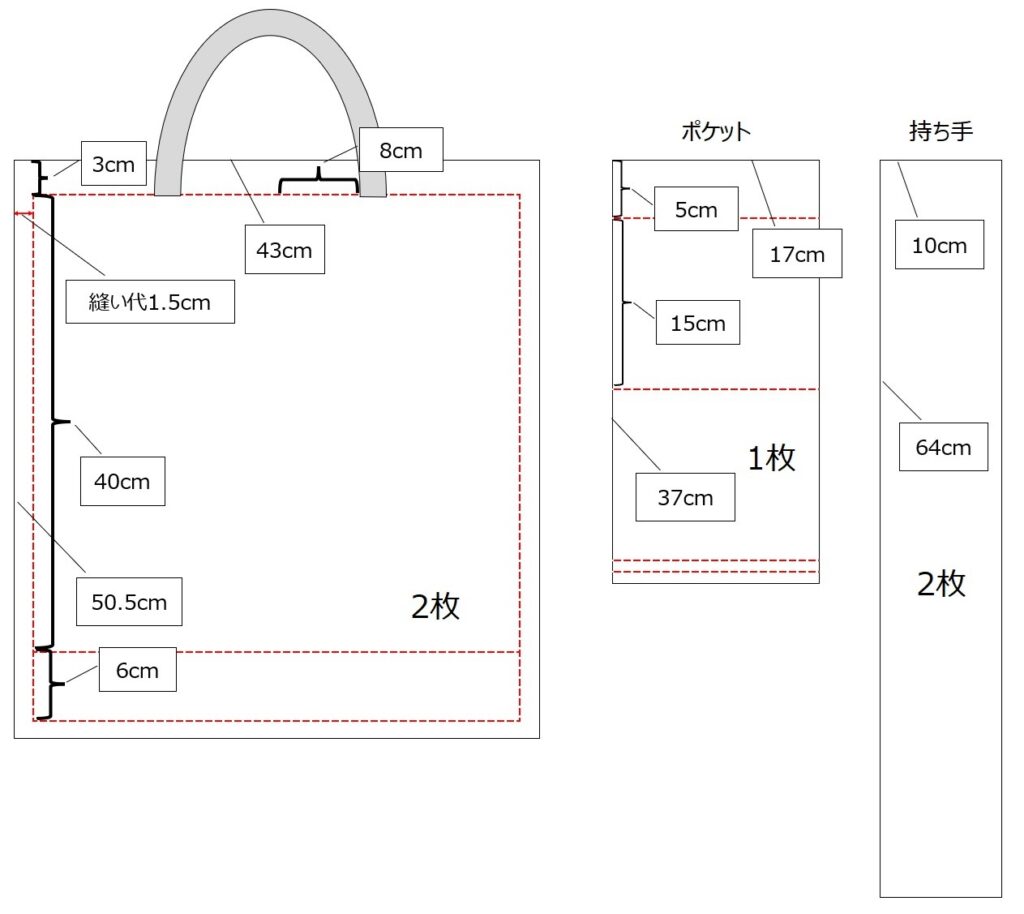 広めのマチのエコバッグの簡単な作り方を紹介