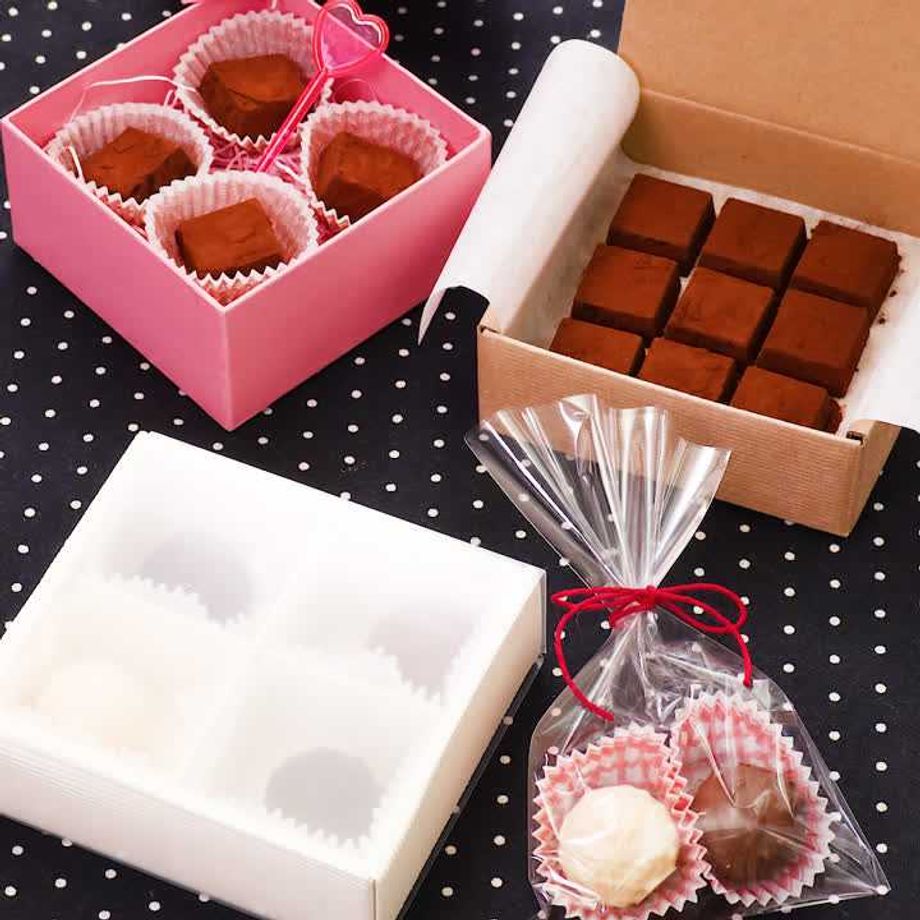手づくりラッピング ベーキングカップ＋クリア袋のラッピング ガーナお口の恋人 ロッテ
