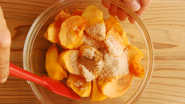 柿のシナモンバターソテ