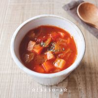 1人前約151円 余り野菜とケチャップでミネストローネスープイナダの三つ星自炊