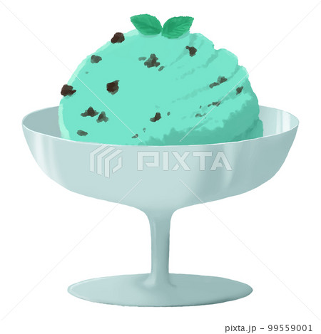 チョコミントアイス手描きイラスト無料イラスト・フリー素材なら「イラストAC」