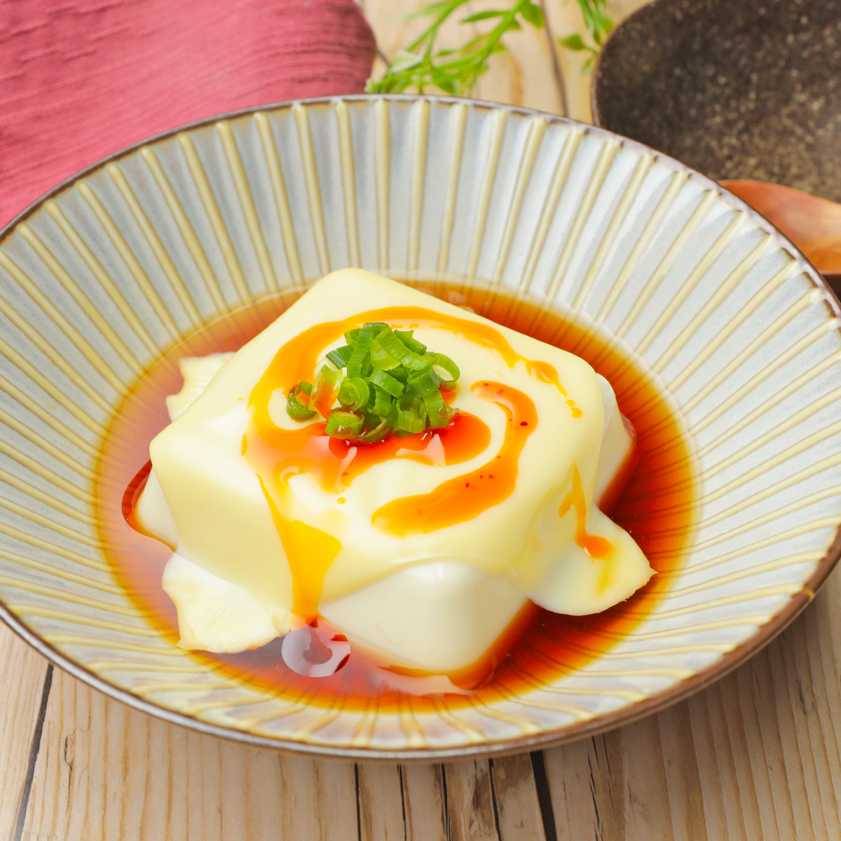 レンジで簡単おつまみ！明太子としらすのチーズ豆腐