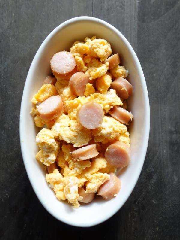 プリマハムレシピレンジで簡単♪たっぷりベーコンのスクランブルエッグ