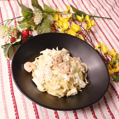 簡単！ヤマキの白だしを使った和風シーフードパスタの作り方・レシピててのズボラ料理