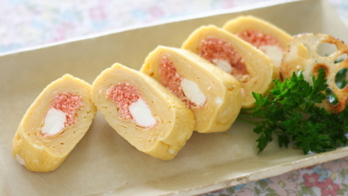 のりとチーズのくるりん卵焼き