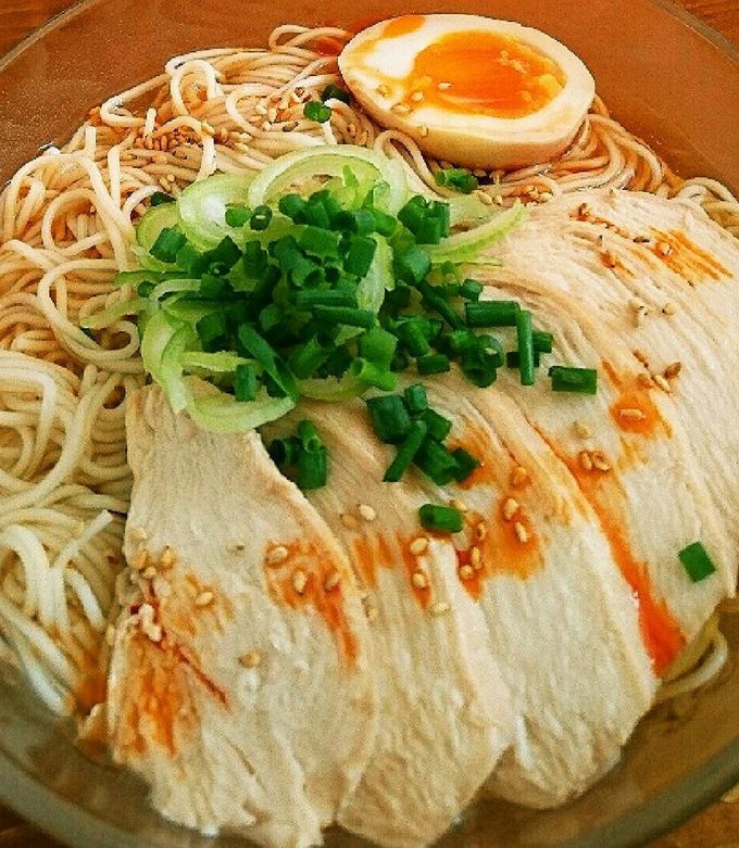 簡単★鶏肉チャーシューの煮汁そうめん