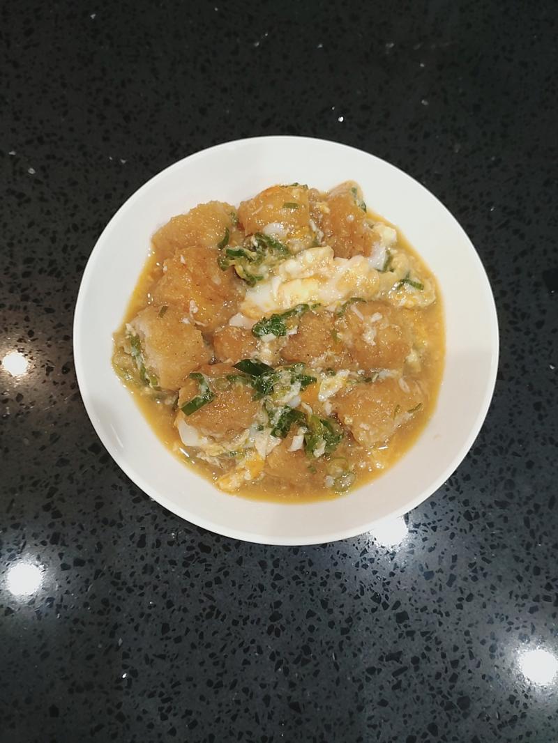 塩から揚げの卵とじ