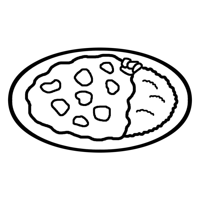カレーライス 白黒 イラスト - No: 26025996無料イラスト・フリー素材なら「イラストAC」