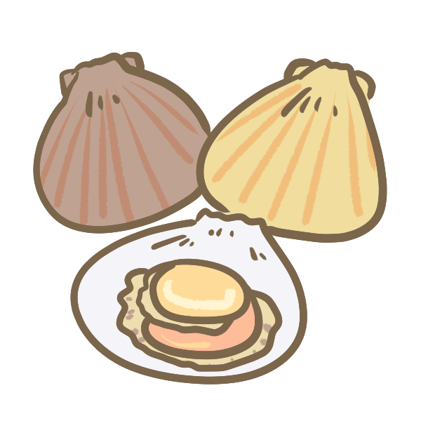 ホタテの握り寿司：イラスト無料