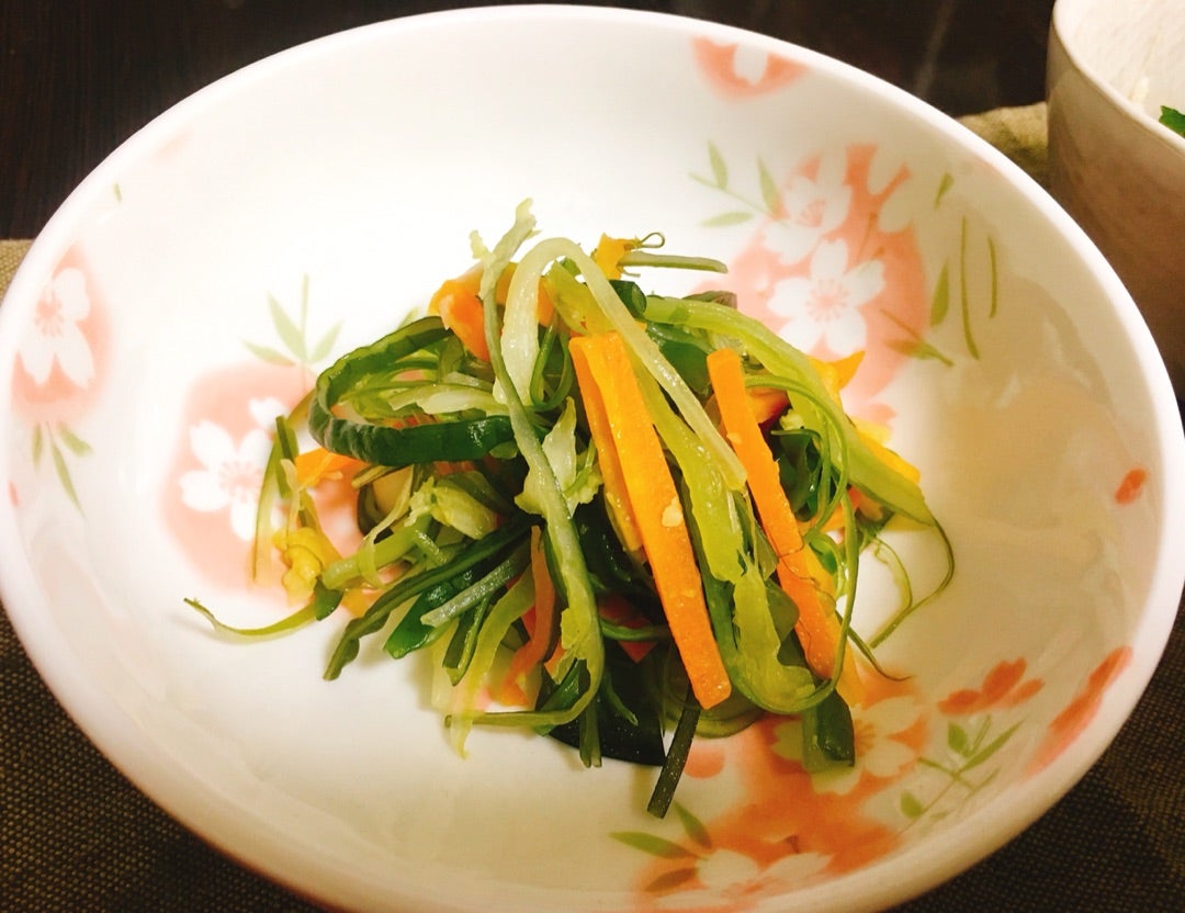 茎わかめのごま油炒め ビールに合う～ピリ辛の旨さ🍺😋