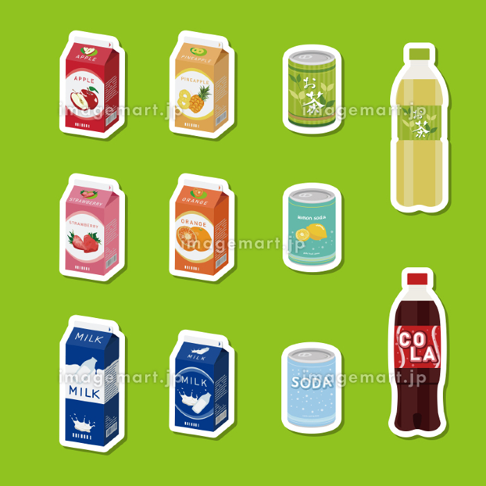 無料素材食べ物や飲み物を描いた可愛いベクターイラストアイコンセット