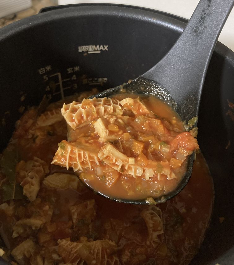 自主トレ「海老と白いお豆のトマト煮込み」豆なブログ