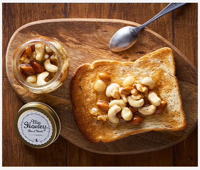 幻の和製チーズで！香ばしミルクハニーナッツトースト