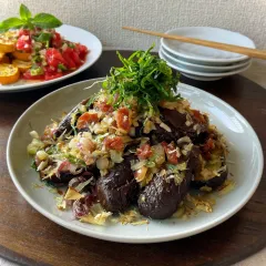 茄子の肉詰めフライ