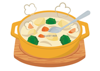 フリーイラスト湯気を上げるクリームシチューパブリックドメインQ：著作権フリー画像素材集