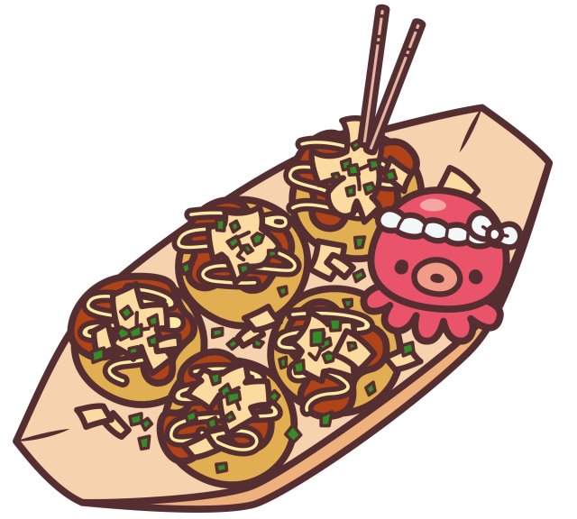 たこ焼き屋のタコのイラストゆるくてかわいい無料イラスト・アイコン素材屋「ぴよたそ」