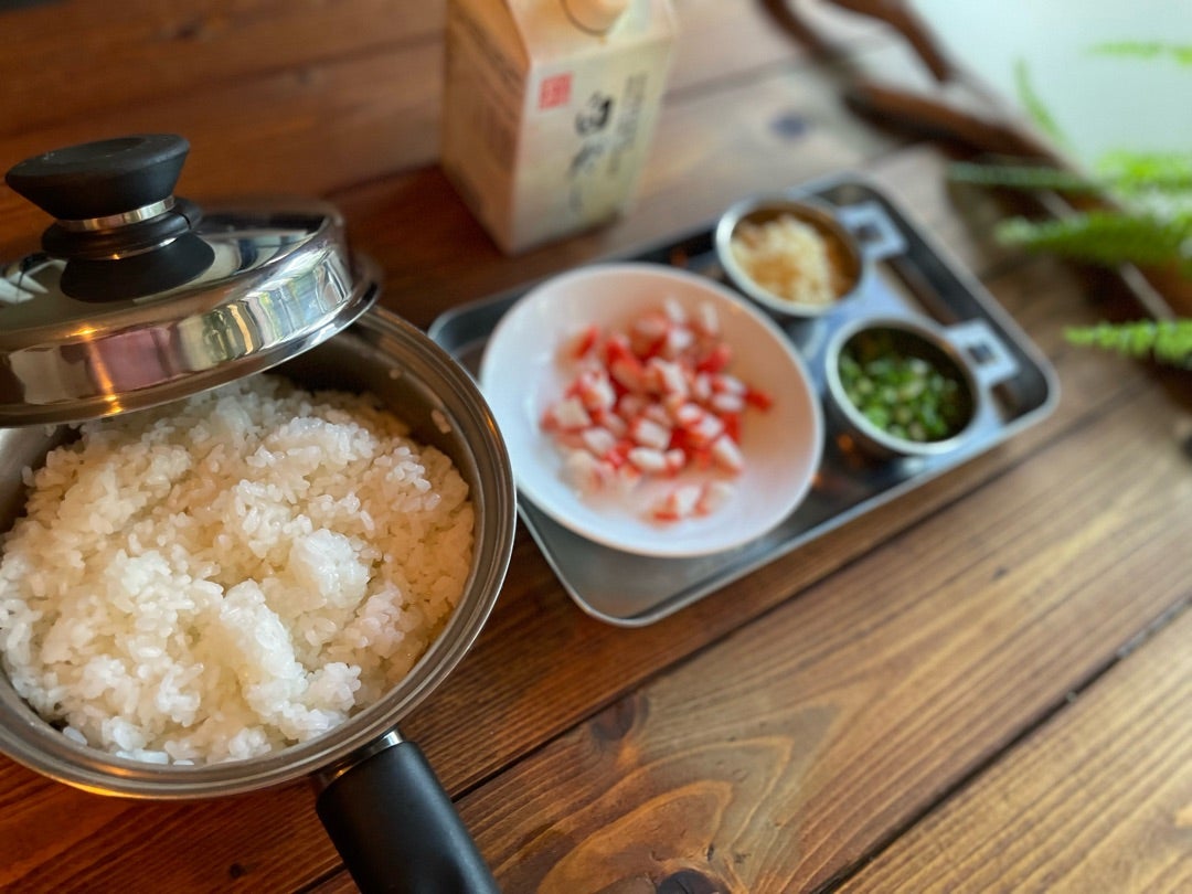 白だしで作る カニ缶の炊き込みご飯
