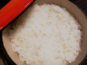 ル・クルーゼ鍋の炊きこみご飯★やっぱり五目御飯は美味しい♪