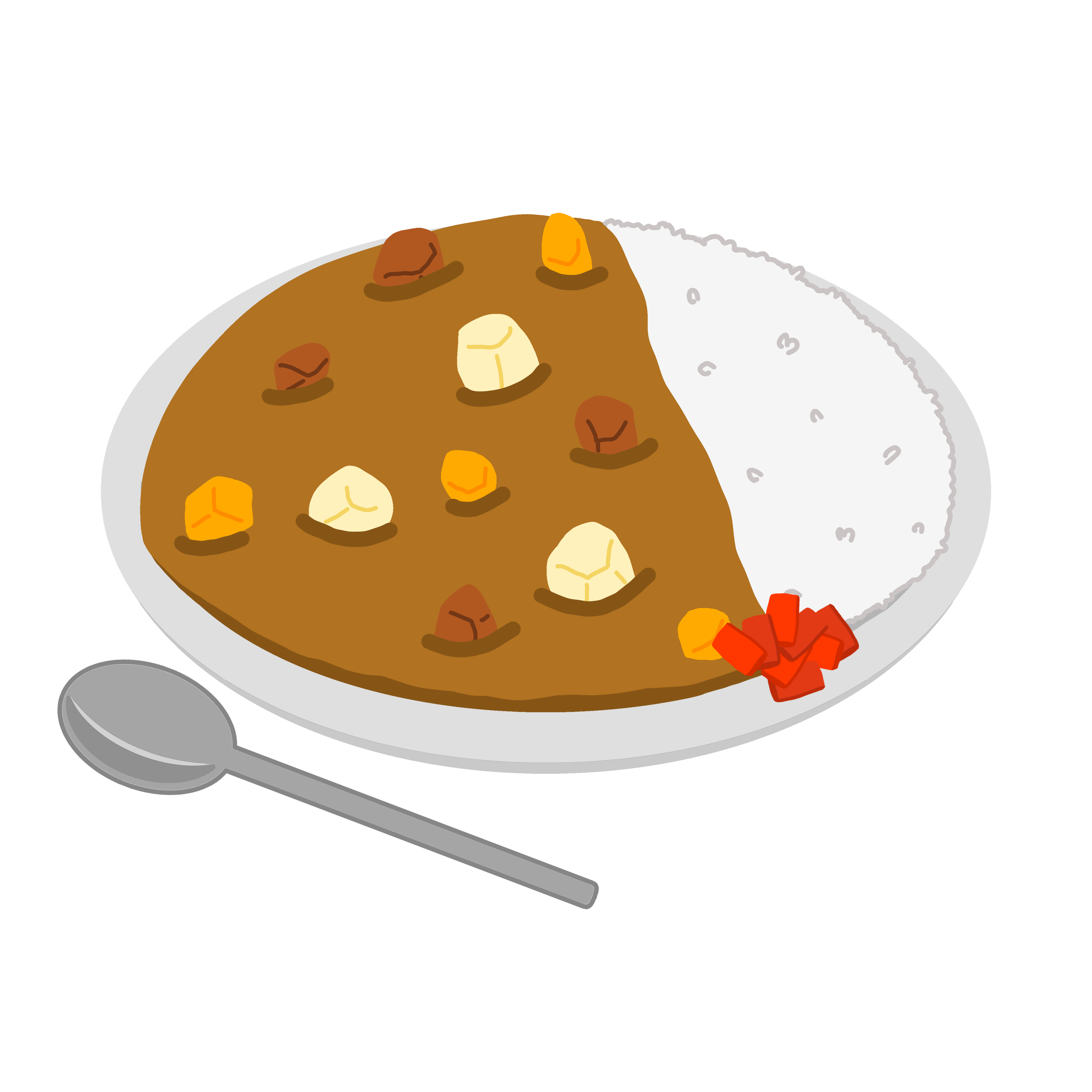 カレー鍋イラストのフリー素材イラストイメージ