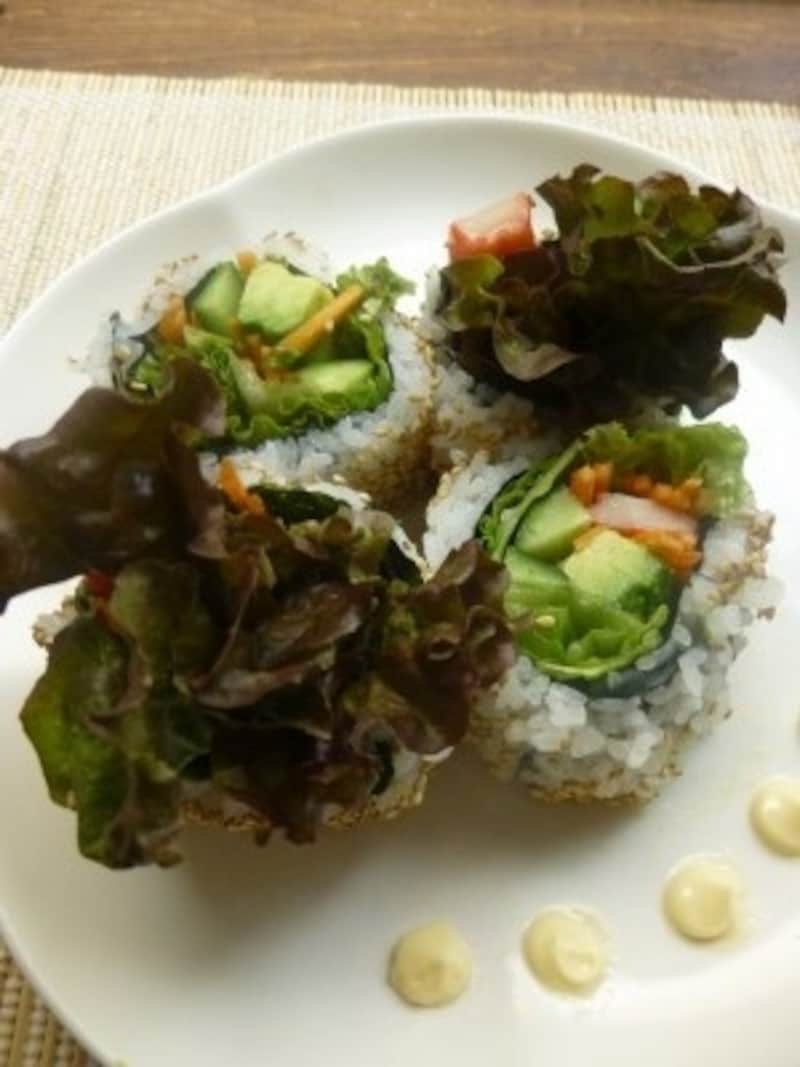 カルフォルニアロール にんじんフライのせケンコーマヨネーズ