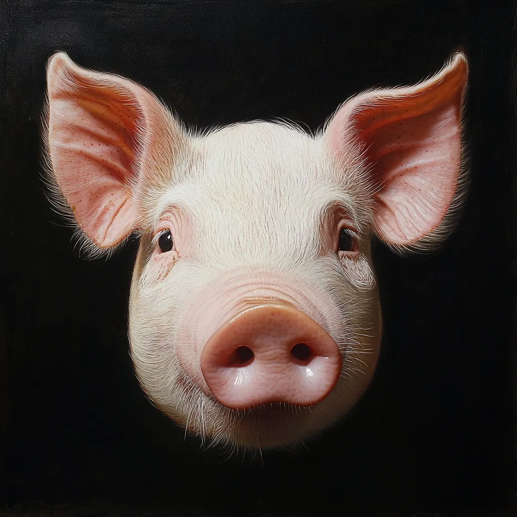 シンプルで可愛い子ブタの顔のイラスト 主線ありのイラスト素材48419383- PIXTA